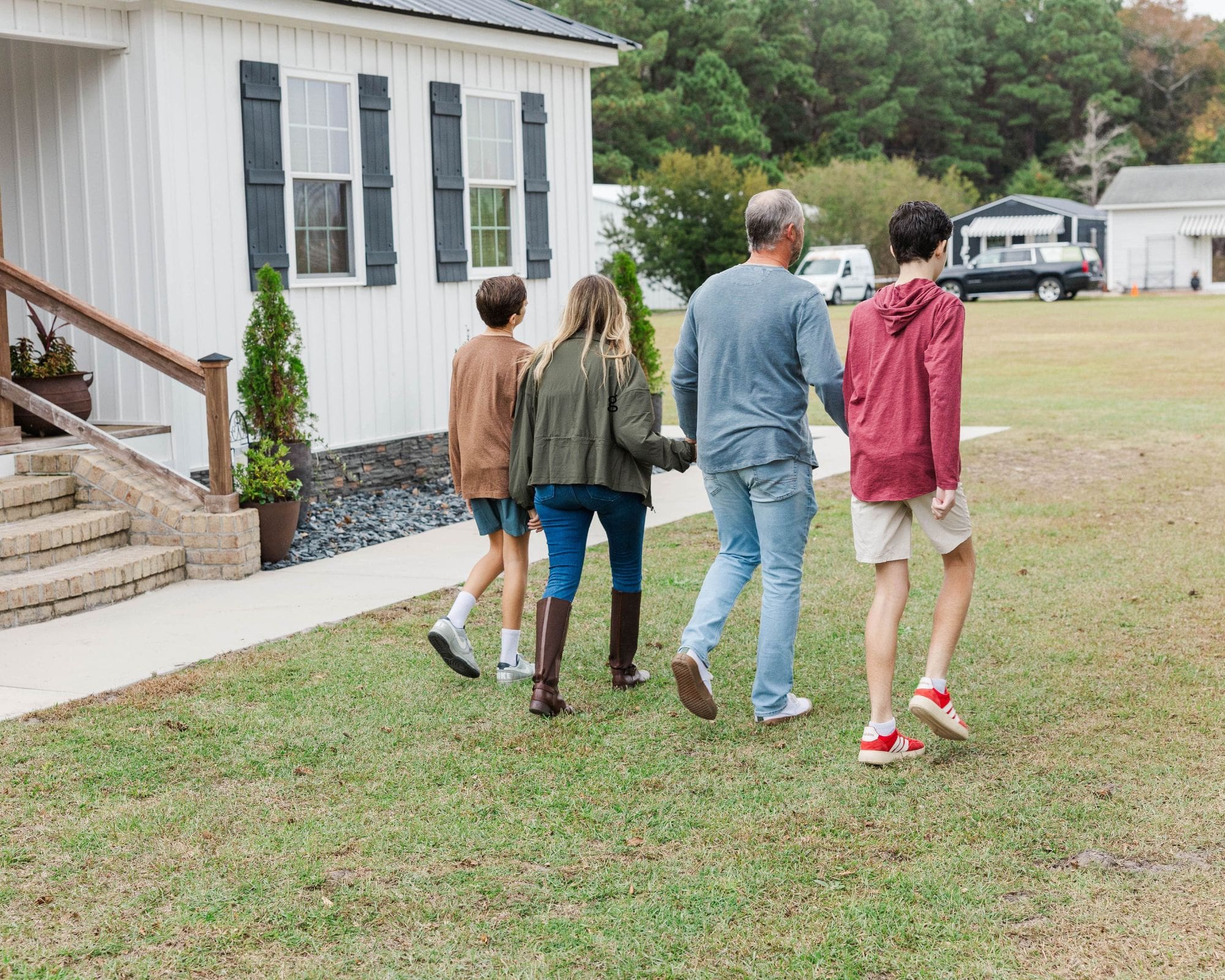 together at golden hour on Weeks Farm in Newport, NC.