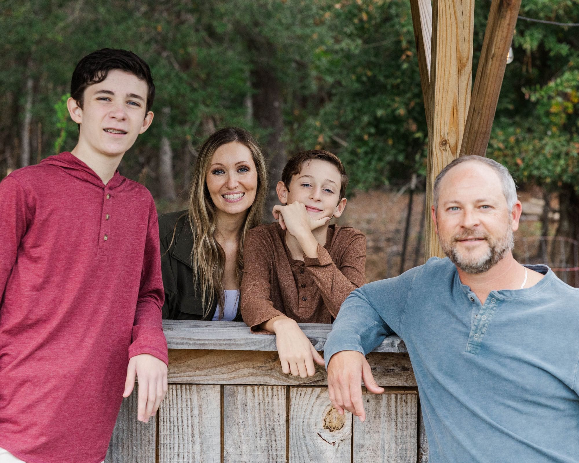 family all together smiling